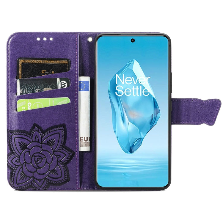 For OnePlus Ace 3 Pro Butterfly Love Flower Embossed Leather Phone Case