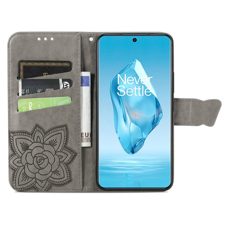For OnePlus Ace 3 Pro Butterfly Love Flower Embossed Leather Phone Case