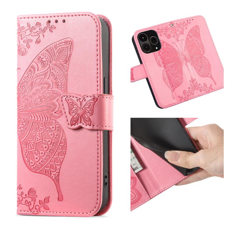 For OnePlus 15 Butterfly Love Flower Embossed Leather Phone Case