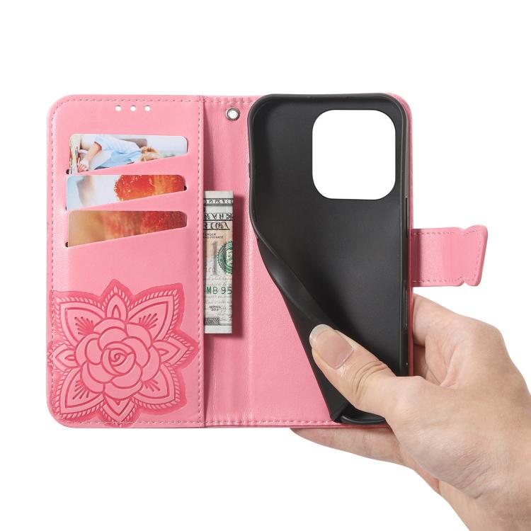 For OnePlus 15 Butterfly Love Flower Embossed Leather Phone Case