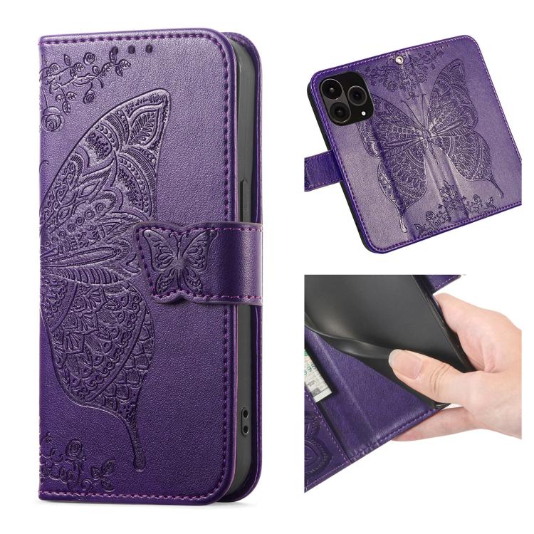 For OnePlus 15 Butterfly Love Flower Embossed Leather Phone Case