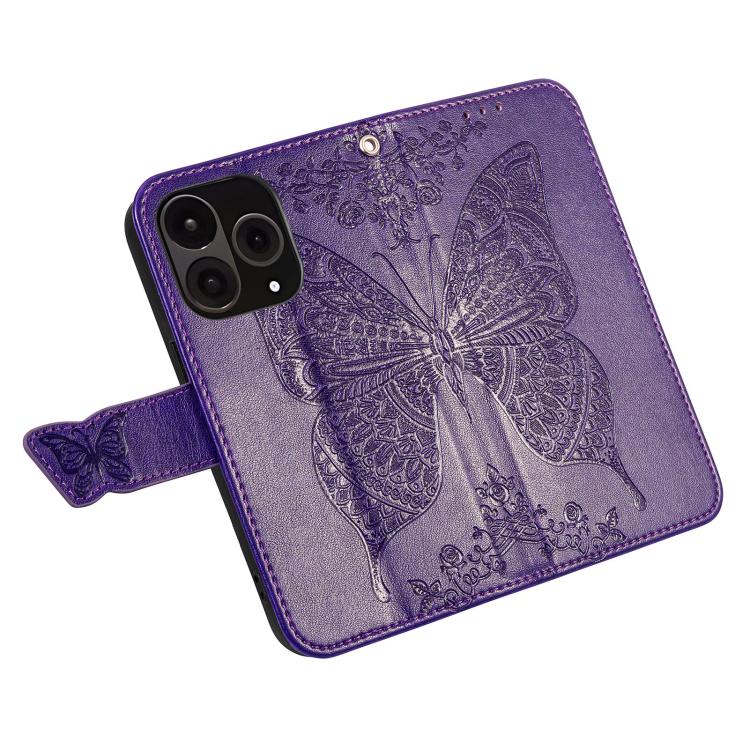 For OnePlus 15 Butterfly Love Flower Embossed Leather Phone Case