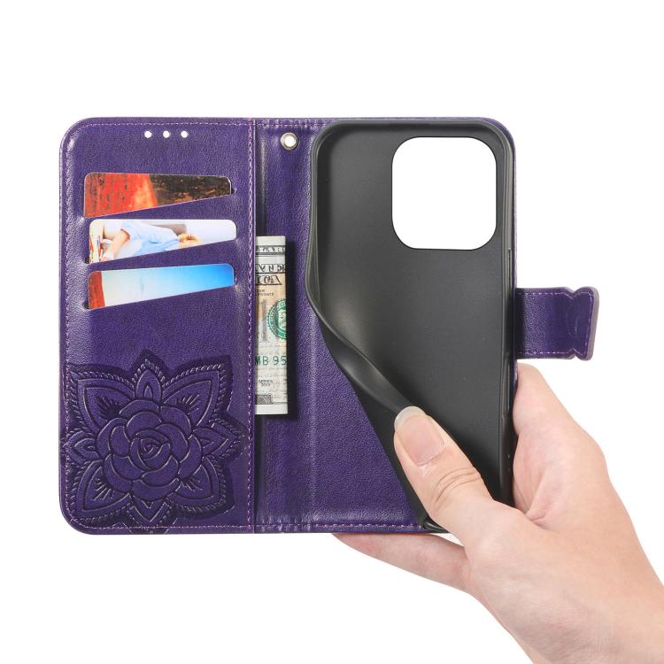 For OnePlus 15 Butterfly Love Flower Embossed Leather Phone Case