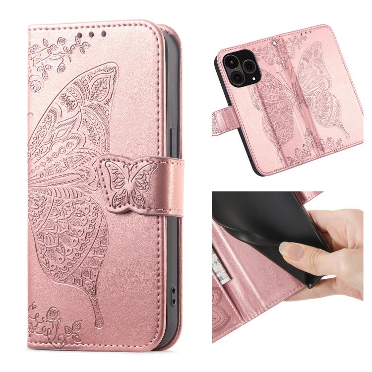 For OnePlus 15 Butterfly Love Flower Embossed Leather Phone Case