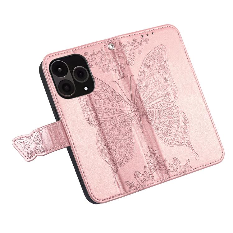 For OnePlus 15 Butterfly Love Flower Embossed Leather Phone Case