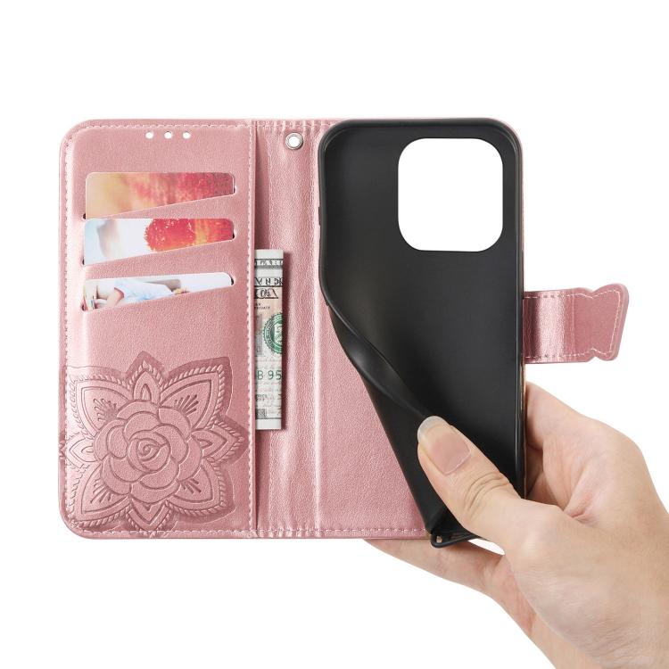 For OnePlus 15 Butterfly Love Flower Embossed Leather Phone Case