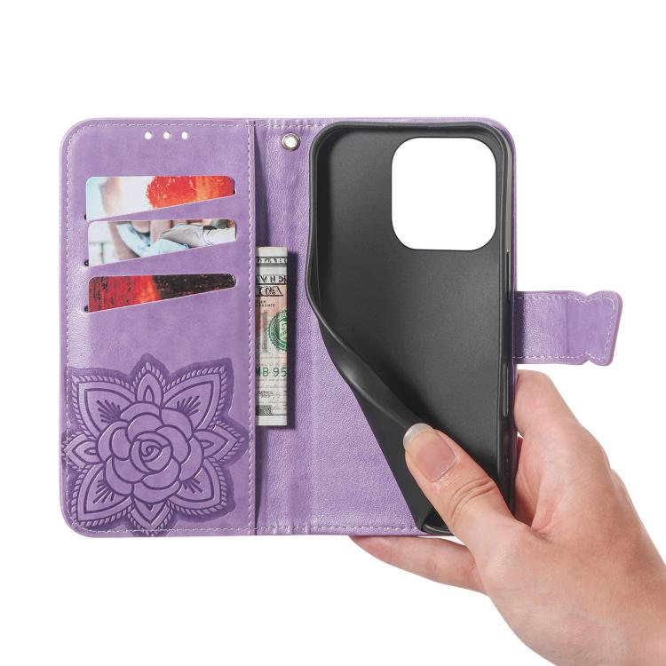 For OnePlus 15 Butterfly Love Flower Embossed Leather Phone Case