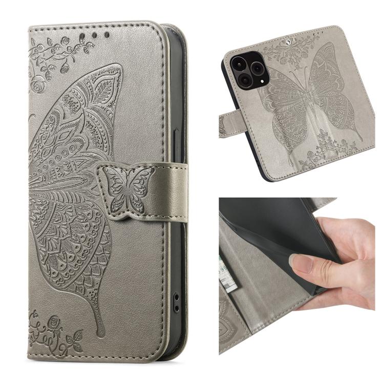 For OnePlus 15 Butterfly Love Flower Embossed Leather Phone Case