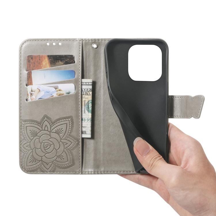 For OnePlus 15 Butterfly Love Flower Embossed Leather Phone Case