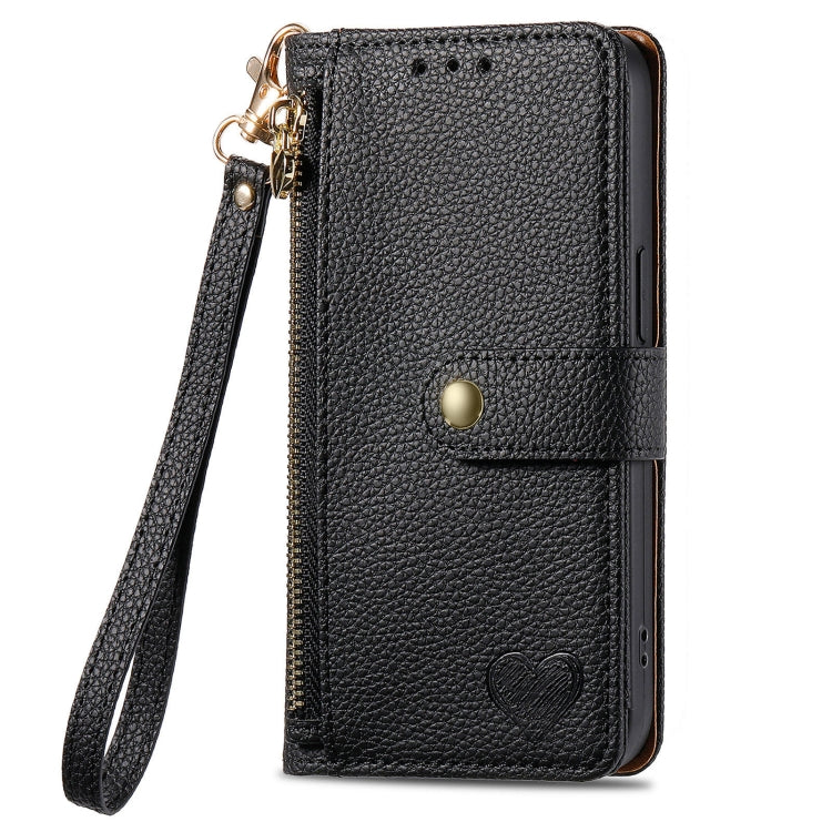 For Xiaomi Redmi A3 4G Love Zipper Lanyard Leather Phone Case