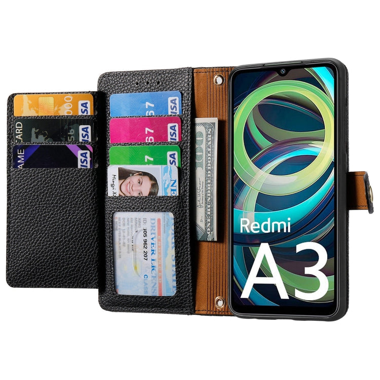 For Xiaomi Redmi A3 4G Love Zipper Lanyard Leather Phone Case