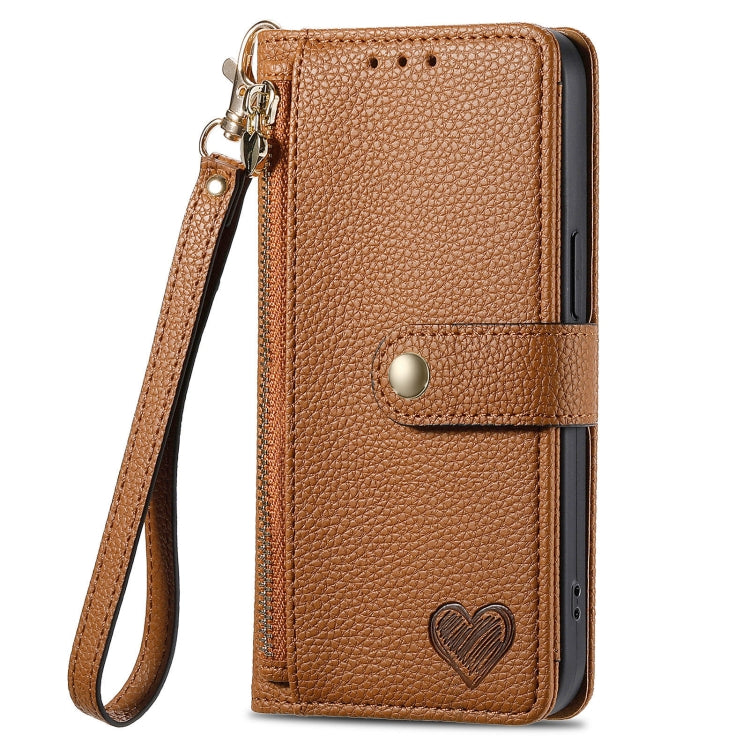 For Xiaomi Redmi A3 4G Love Zipper Lanyard Leather Phone Case