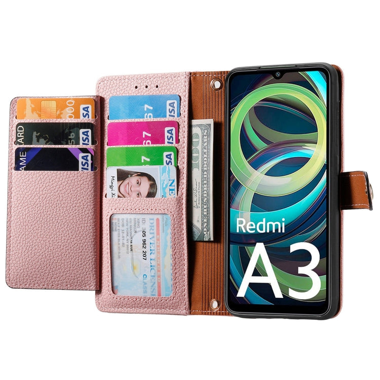 For Xiaomi Redmi A3 4G Love Zipper Lanyard Leather Phone Case