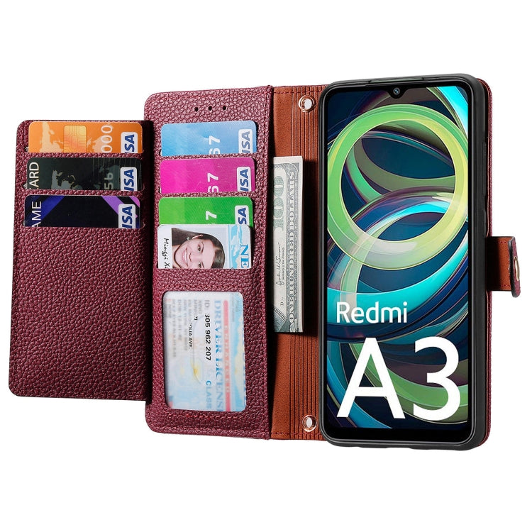 For Xiaomi Redmi A3 4G Love Zipper Lanyard Leather Phone Case