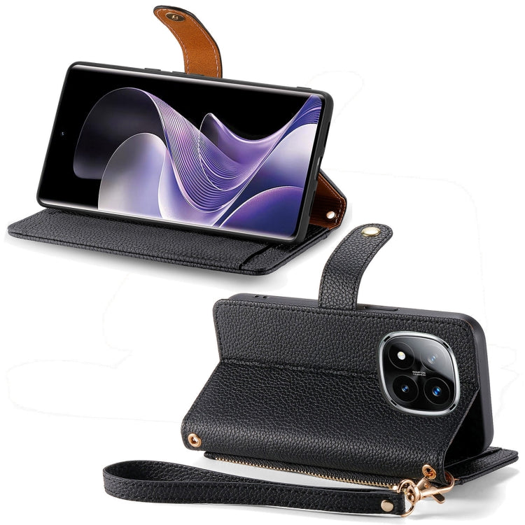 For Xiaomi Redmi Note 14 Pro+ 5G Love Zipper Lanyard Leather Phone Case