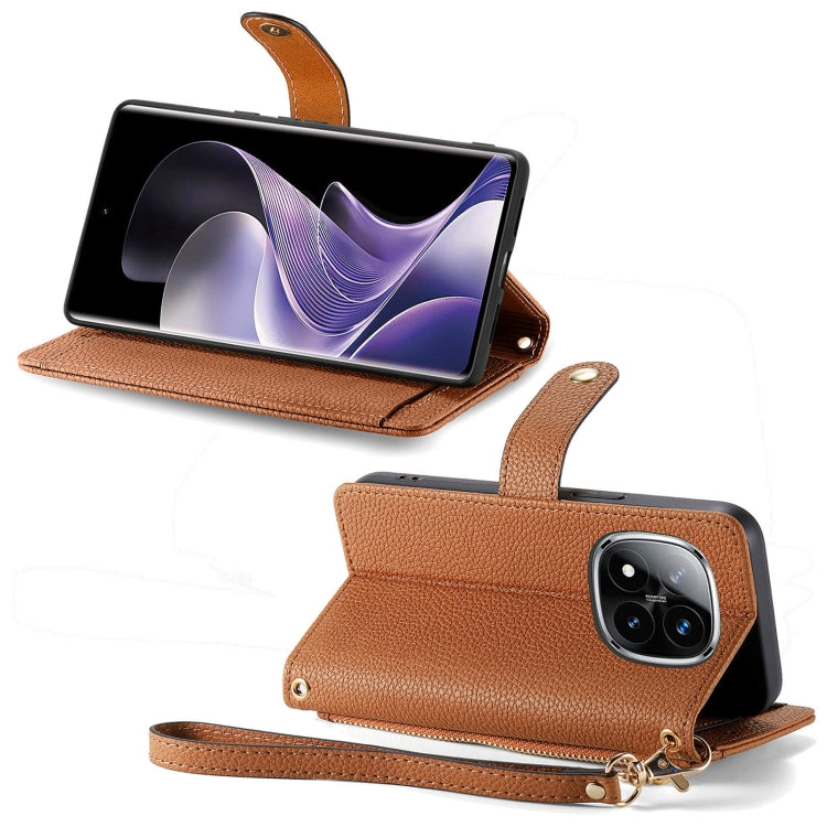 For Xiaomi Redmi Note 14 Pro+ 5G Love Zipper Lanyard Leather Phone Case