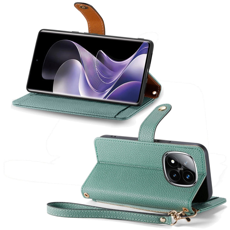 For Xiaomi Redmi Note 14 Pro+ 5G Love Zipper Lanyard Leather Phone Case