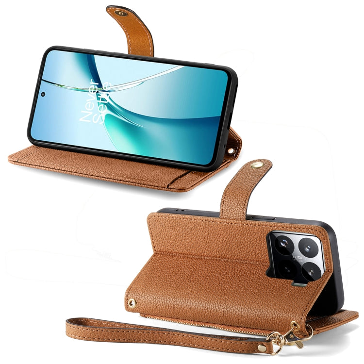 For Xiaomi 15 Love Zipper Lanyard Leather Phone Case