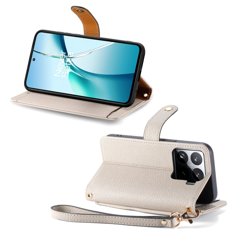 For Xiaomi 15 Pro Love Zipper Lanyard Leather Phone Case