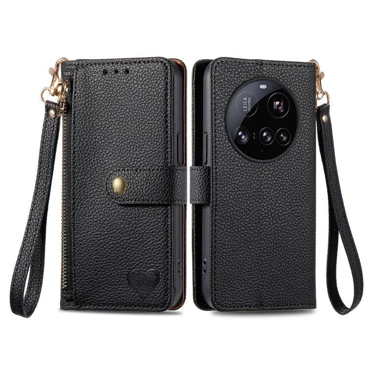 For Xiaomi 15 Ultra Love Zipper Lanyard Leather Phone Case