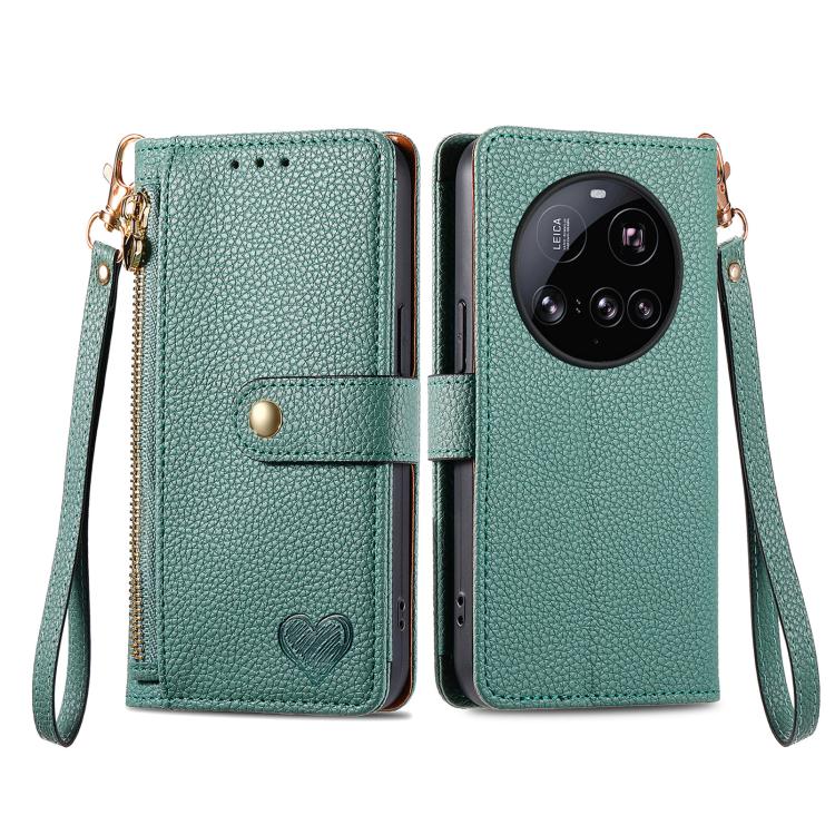 For Xiaomi 15 Ultra Love Zipper Lanyard Leather Phone Case
