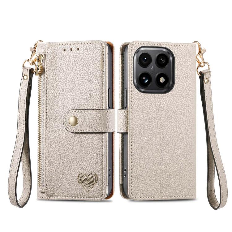 For Xiaomi 15T Love Zipper Lanyard Leather Phone Case