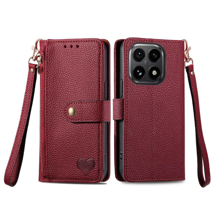 For Xiaomi 15T Love Zipper Lanyard Leather Phone Case