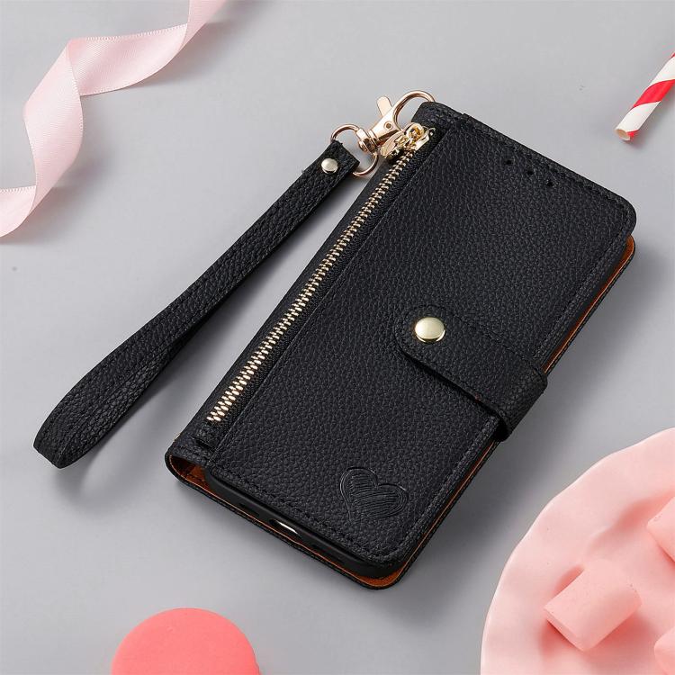 For Xiaomi 17 Love Zipper Lanyard Leather Phone Case