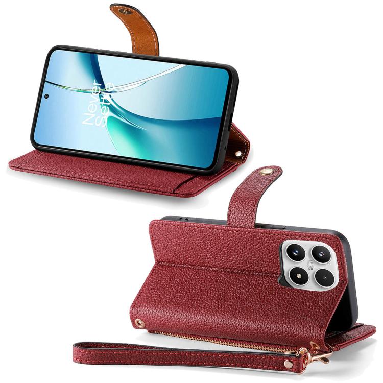 For Xiaomi 17 Love Zipper Lanyard Leather Phone Case