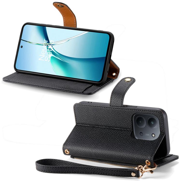 For Redmi 15C 5G / 4G Glodal 171mm Love Zipper Lanyard Leather Phone Case