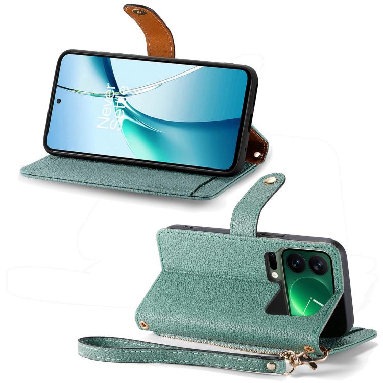 For Xiaomi 17 Pro Love Zipper Lanyard Leather Phone Case