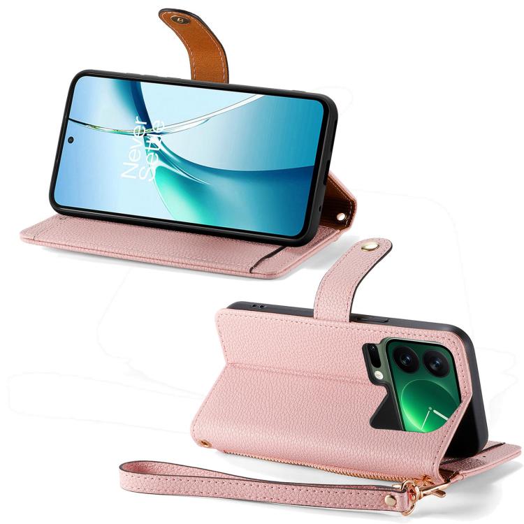 For Xiaomi 17 Pro Love Zipper Lanyard Leather Phone Case