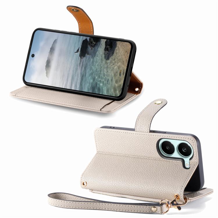 For Redmi Turbo 5 5G Love Zipper Lanyard Leather Phone Case