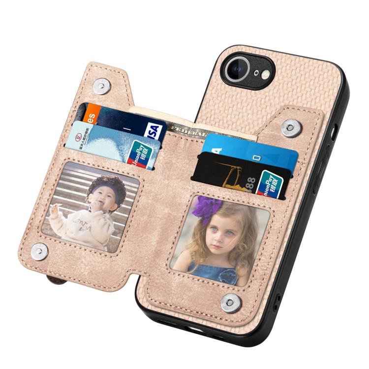 For iPhone 17e / 16e Carbon Fiber Horizontal Flip Zipper Wallet Phone Case