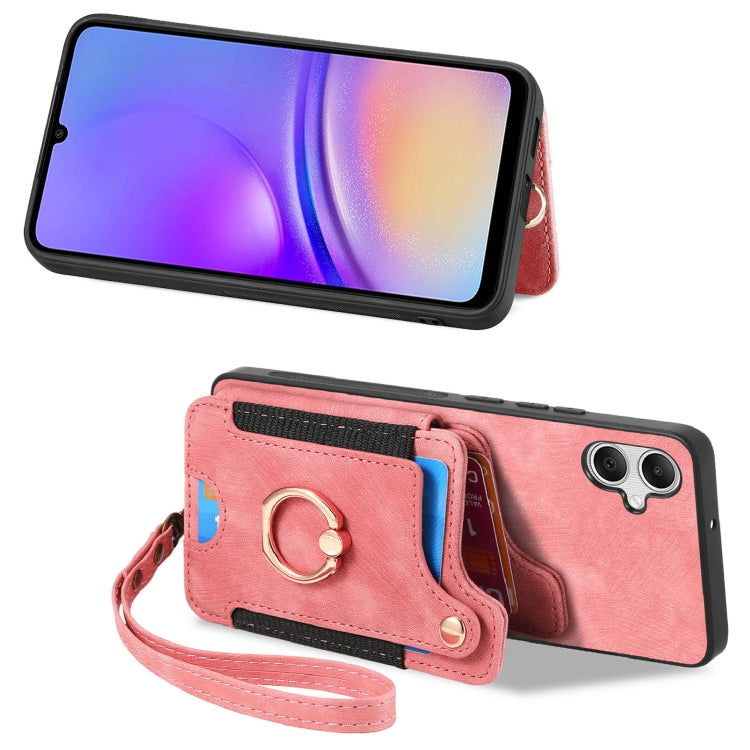 For Samsung Galaxy A05 Retro Skin-feel Ring Multi-card Wallet Phone Case