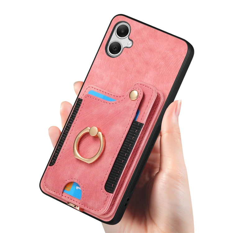 For Samsung Galaxy A05 Retro Skin-feel Ring Multi-card Wallet Phone Case