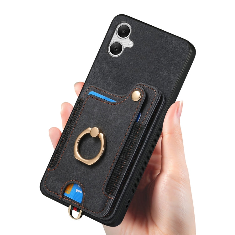 For Samsung Galaxy A05 Retro Skin-feel Ring Multi-card Wallet Phone Case
