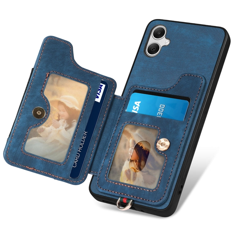 For Samsung Galaxy A05 Retro Skin-feel Ring Multi-card Wallet Phone Case