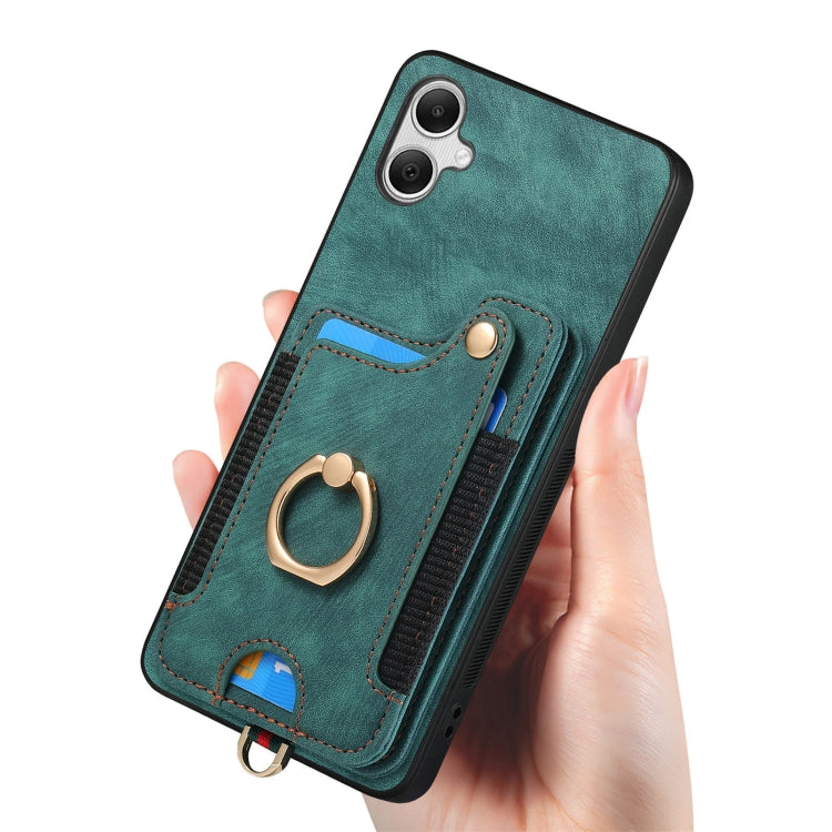 For Samsung Galaxy A05 Retro Skin-feel Ring Multi-card Wallet Phone Case