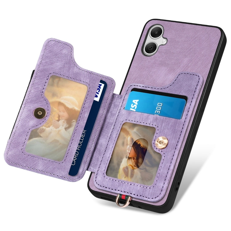 For Samsung Galaxy A05 Retro Skin-feel Ring Multi-card Wallet Phone Case