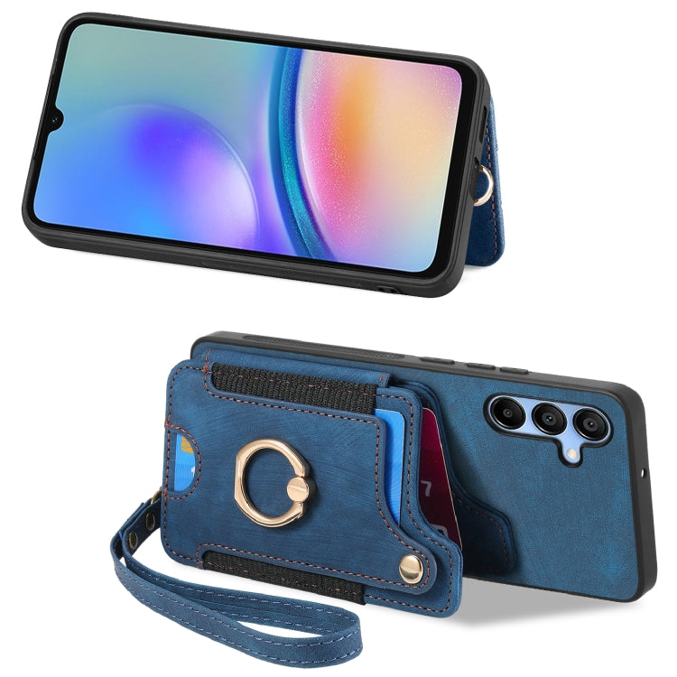 For Samsung Galaxy A05s Retro Skin-feel Ring Multi-card Wallet Phone Case