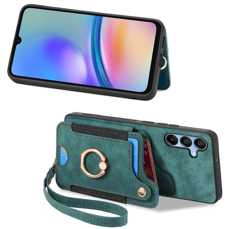 For Samsung Galaxy A05s Retro Skin-feel Ring Multi-card Wallet Phone Case