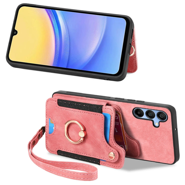 For Samsung Galaxy A15 Retro Skin-feel Ring Multi-card Wallet Phone Case