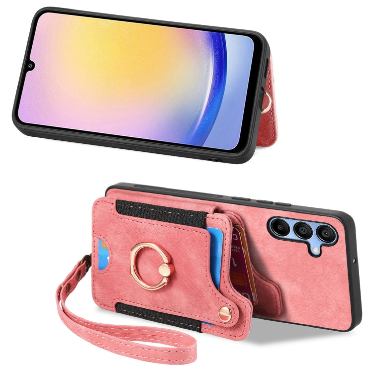 For Samsung Galaxy A25 Retro Skin-feel Ring Multi-card Wallet Phone Case