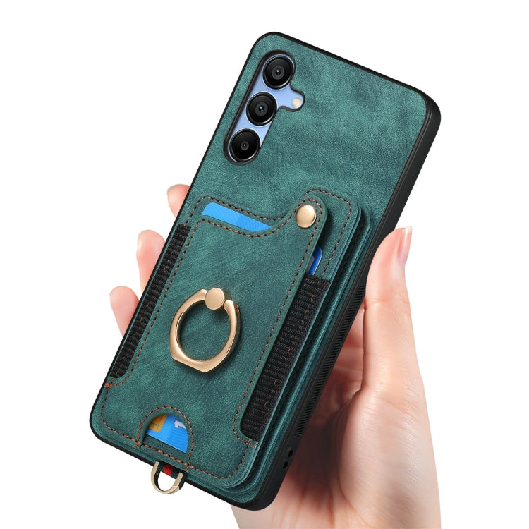 For Samsung Galaxy A25 Retro Skin-feel Ring Multi-card Wallet Phone Case