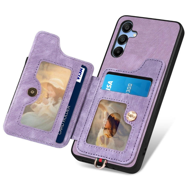 For Samsung Galaxy A25 Retro Skin-feel Ring Multi-card Wallet Phone Case
