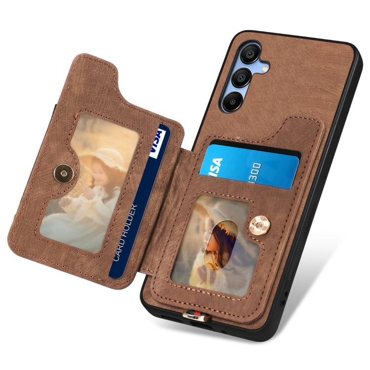 For Samsung Galaxy A25 Retro Skin-feel Ring Multi-card Wallet Phone Case