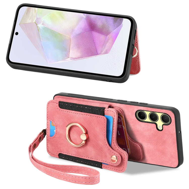 For Samsung Galaxy A35 Retro Skin-feel Ring Multi-card Wallet Phone Case