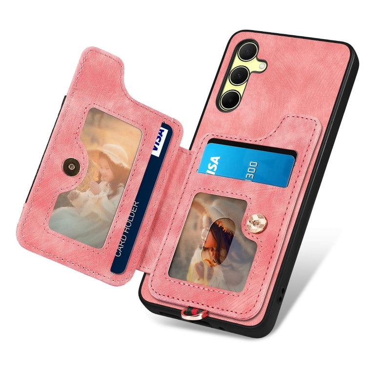 For Samsung Galaxy A35 Retro Skin-feel Ring Multi-card Wallet Phone Case