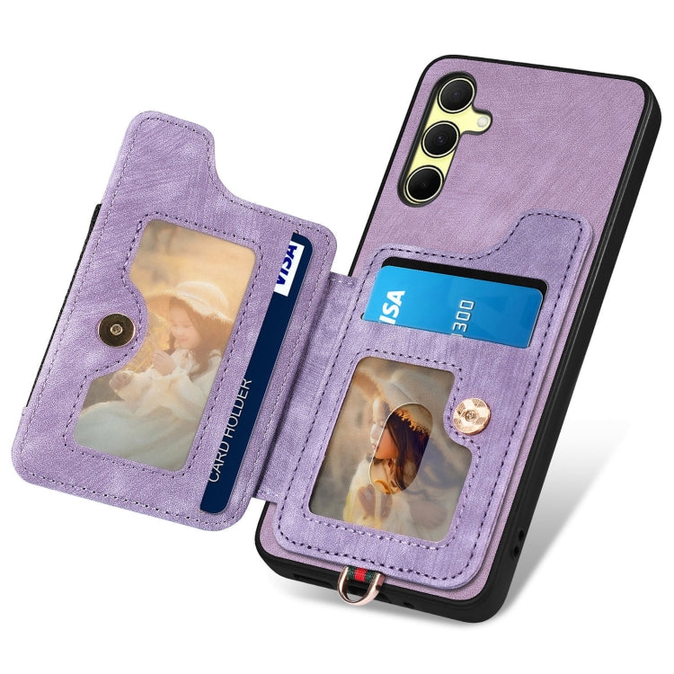 For Samsung Galaxy A35 Retro Skin-feel Ring Multi-card Wallet Phone Case
